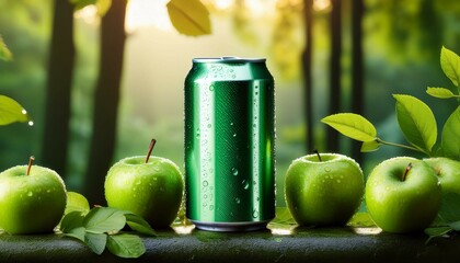 green apple and juice