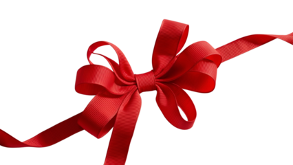 red ribbon bow transparent PNG