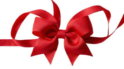 red ribbon bow transparent PNG
