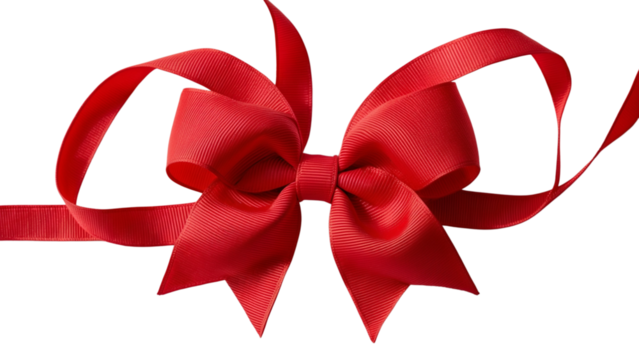 red ribbon bow transparent PNG