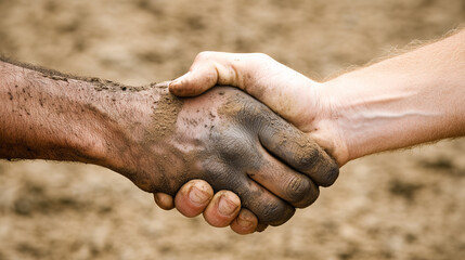 Fototapeta premium Primer plano de apretón de manos entre personas de diferentes tonos de piel