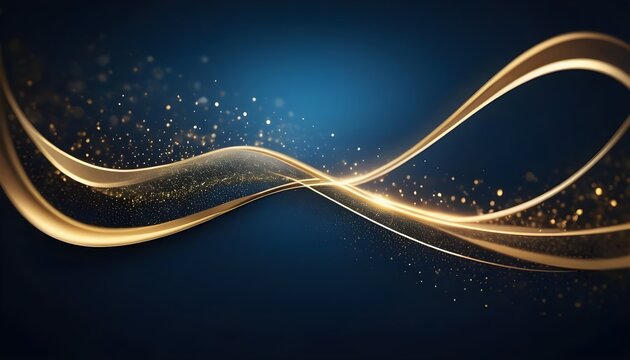 abstract Elegant blue-white-purple background with golden lines decoration