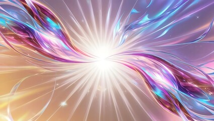 Obraz premium Abstract wavy holographic background. Generative Ai.