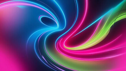 Abstract 3D neon background. Generative Ai.