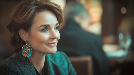 Fototapeta premium Elegant Austrian Woman in a Viennese Café