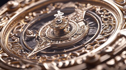 Obraz premium Vintage Compass Close-Up: Intricate Details of Dial and Aged Leather Casing
