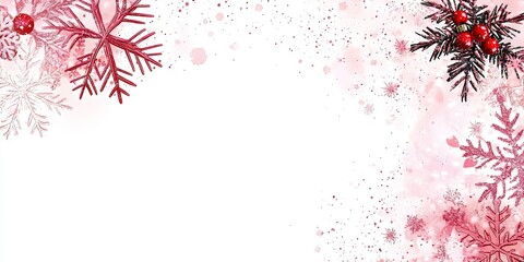 certificate with pink Christmas theme, empty in the middle of the certificate,