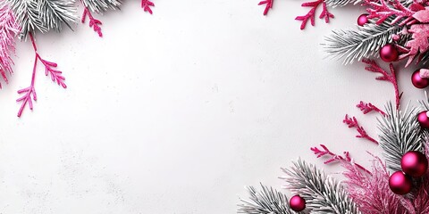 certificate with pink Christmas theme, empty in the middle of the certificate,