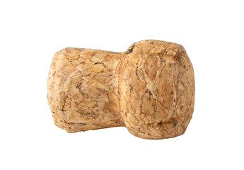 Champagne Cork solated on white background Close up