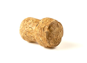 Champagne Cork solated on white background Close up