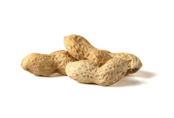 Peanut nuts isolated on white background