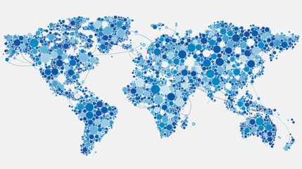 Fototapeta premium abstract innovative cyber security network, using interconnected nodes to represent partnerships