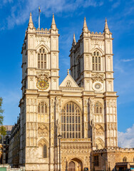 Naklejka premium Famous Westminster Abbey in spring, London, UK