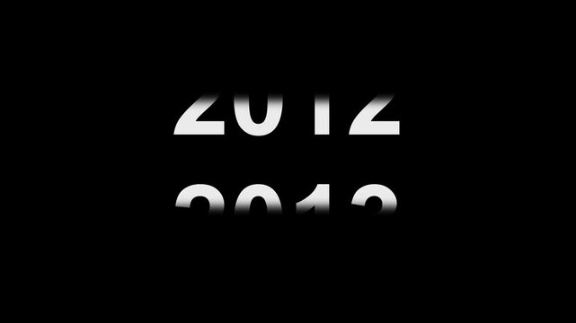Dynamic Scrolling Timeline Animation of Years on a Transparent Background