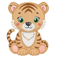 Fototapeta premium cute animals on white background, applique for kids t-shirts