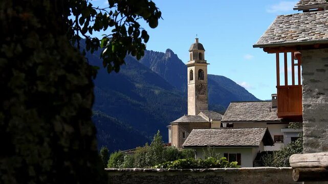 the swiss village of soglio 4k 25fps video