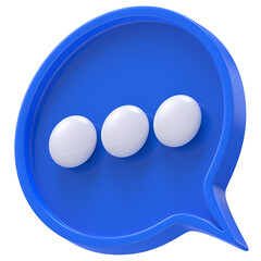 3d shape chat social media notification circle icon isolated transparent background 3D rendering