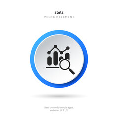 Statistic icon. 3d financial analysis stats icon. Growing graph. Business chart symbol. Growths chart collection. Progress bar. Bar diagram. Growth success arrow icon. Progress symbol. Chart increase