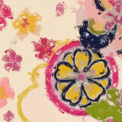 Oil paintings and various flowers, roses, peonies, cranes, lotus leaves, lotus flowers,...