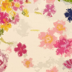 Oil paintings and various flowers, roses, peonies, cranes, lotus leaves, lotus flowers, chrysanthemums, are beautiful