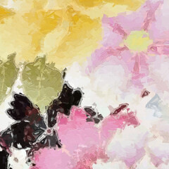 Oil paintings and various flowers, roses, peonies, cranes, lotus leaves, lotus flowers,...