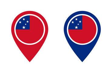 Samoa flag location icon set