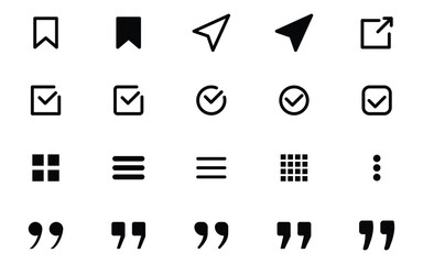 Check ,share and Quotation icon
