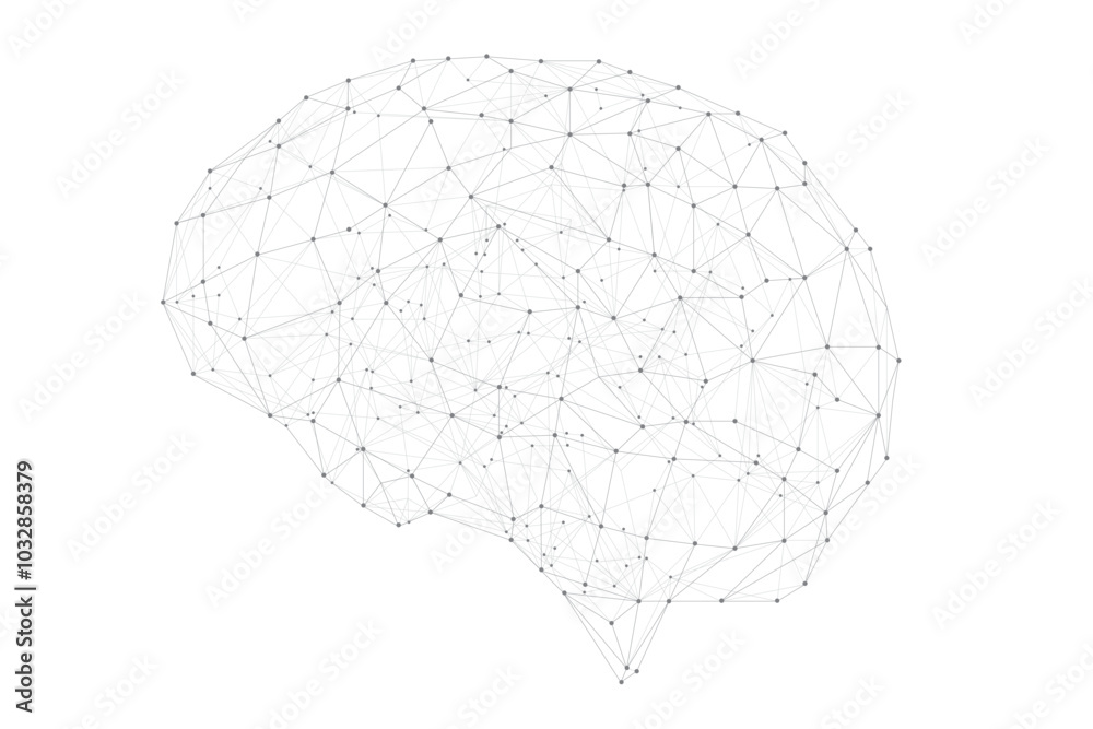 Wall mural artificial neural network. brain as artificial intelligence network. abstract brain made of connecte