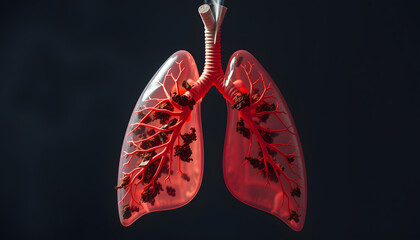 Tobacco for smoking in form of human lungs, cigarettes. Addiction to smoking, harm of tobacco smoke. Bad habit, smoking kills isolated with white highlights, png