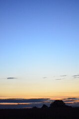 Beautiful sky background - Sunset Sunrise sky with light clouds and real sun