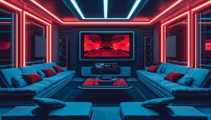 A home entertainment option which shows IoT-connected devices, such as smart TVs, speakers, and stock