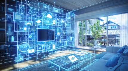 Smart homes, automated IoT for convenience and efficiency. Concept IoT Automation, Smart Home Solutions, Efficiency Improvement, Convenience Enhancement