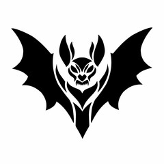 vector graphic illustration of tribal art design bat tattoo suitable for Halloween