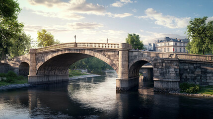 Naklejka premium bridge over the river seine