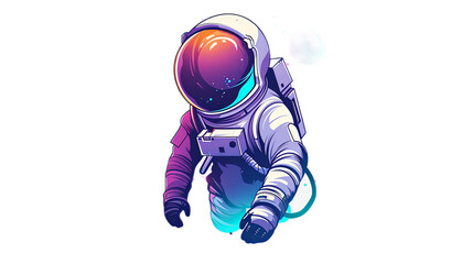 Colorful Astronaut in Space with Planet Background
