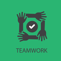Teamwork icon business concept team work logo vector image