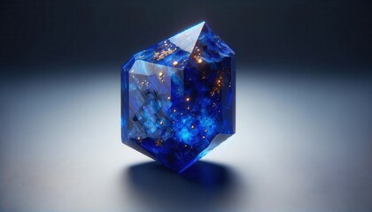 Blue Crystal with Golden Particles