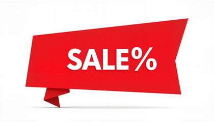 Dynamic red ribbon banner with SALE text for promotional campaigns