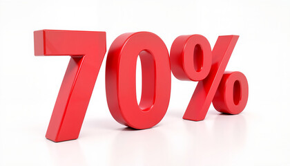 Bold red 70% discount sign for massive sales promotions