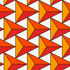 Contemporary geometric pattern. Repeated triangles ornament. Modern abstract background. Seamless surface design. Geo wallpaper. Digital paper, textile print. Vector illustration