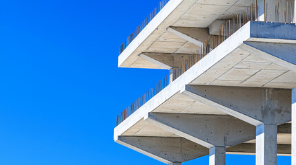 oncrete formwork supporting second floor construction, geometric patterns