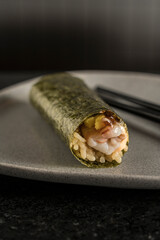 sushi hand roll pieces ready to eat excellent salmon