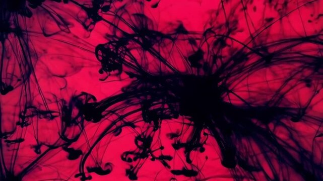 The image is a close up of black smoke with red background