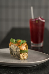 sushi hand roll pieces ready to eat excellent salmon