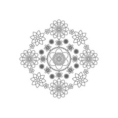 flower set coloring page isolated on white background icon logo tattoo wallpaper greeting card. vector illustration.