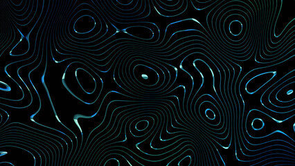 Dynamic digital art with swirling teal and blue lines, creating a sense of motion and depth on a dark canvas