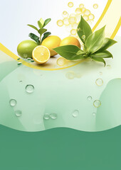 lemon design graphic card for ad pages or website pages with with a place to write text