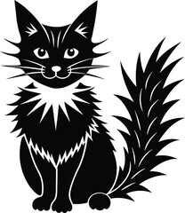 Thistle cat vector illustration art