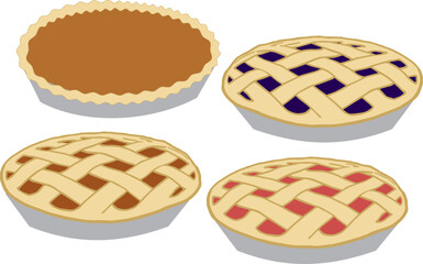 fruit pies illustrated clipart © AM