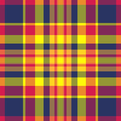 Idyllic fabric tartan textile, royal pattern check seamless. Row plaid vector texture background in orange and pink colors.